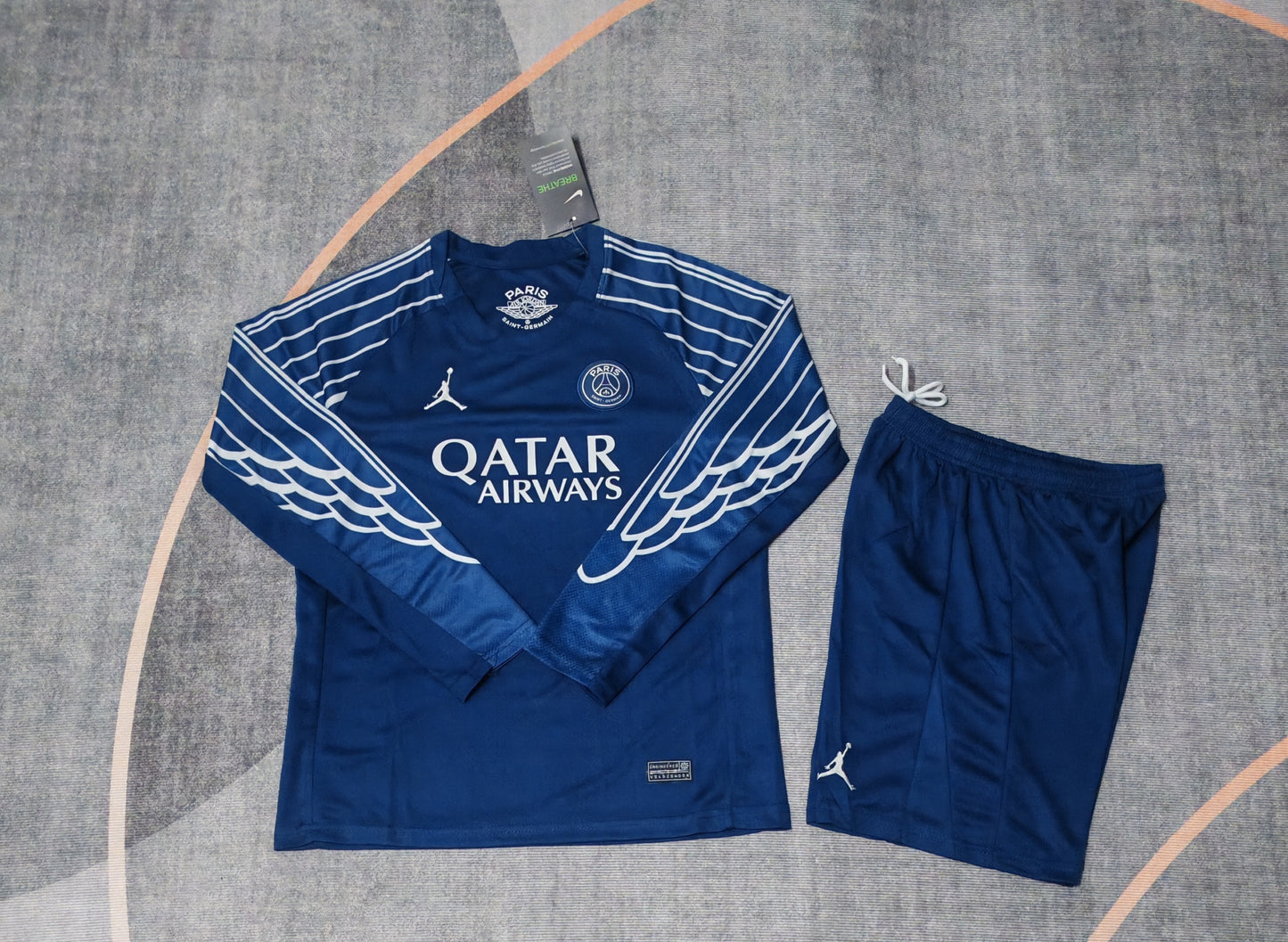Kit Infantil PSG Third 24/25 Manga Longa . - Azul
