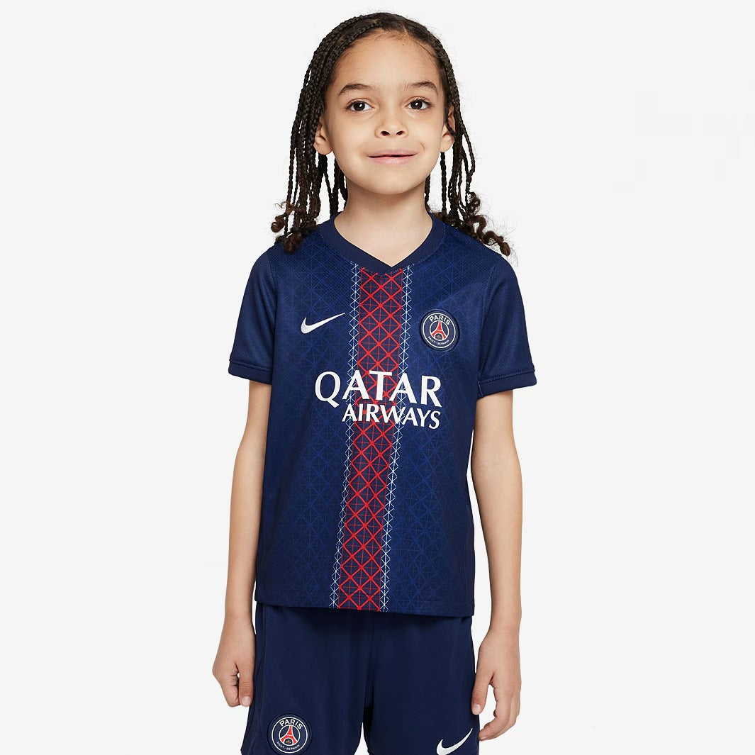 Kit Infantil PSG Home 25/26 - Azul e Vermelho