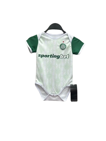 Body Bebê Infantil Palmeiras Away 25/26 - Branco e Verde