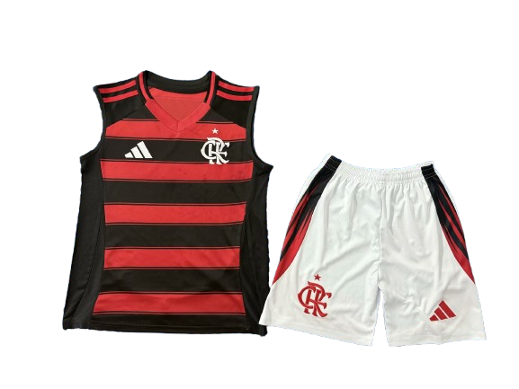 Kit Infantil Flamengo Home 25/26 Regata - Vermelho e Preto