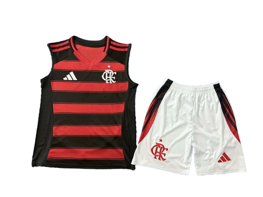 Kit Infantil Flamengo Home 25/26 Regata - Vermelho e Preto