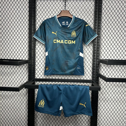 Kit Infantil Olympique De Marseille Away 24/25 . - Azul Escuro