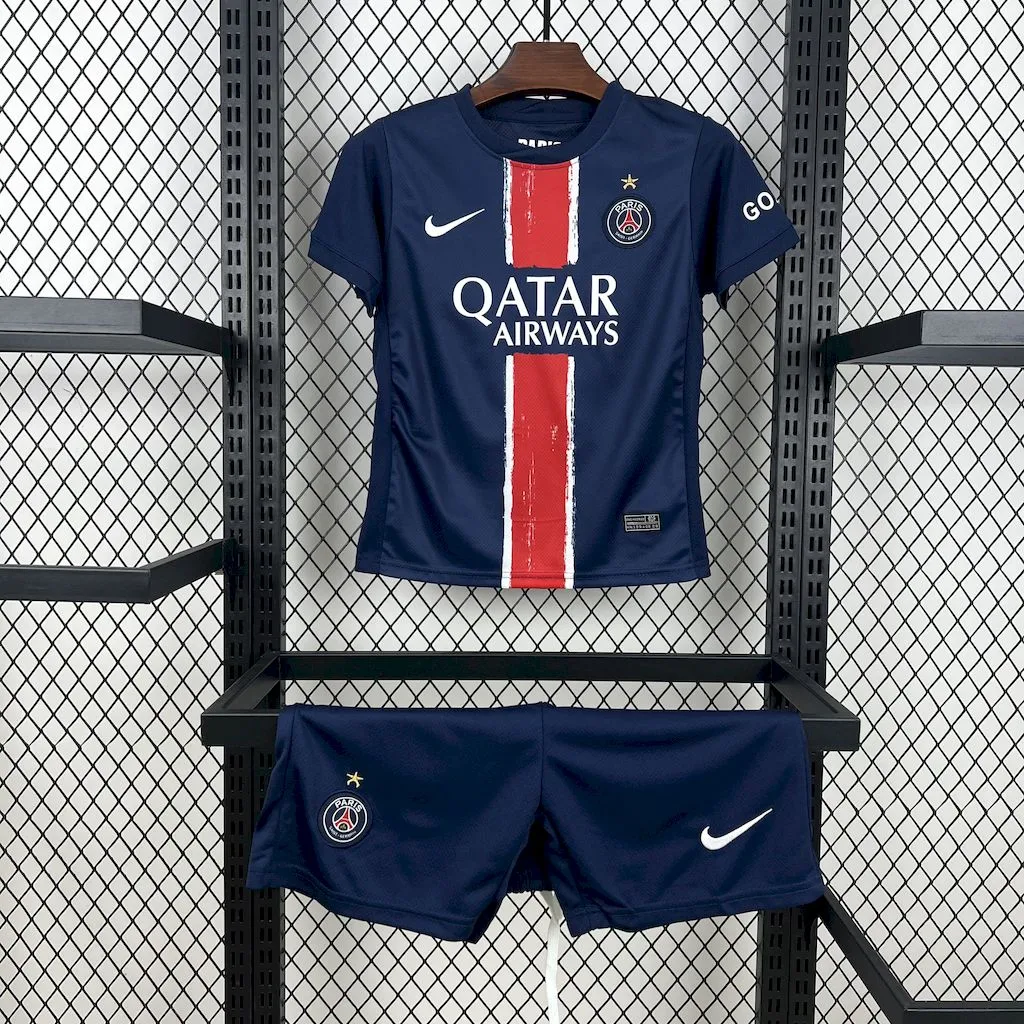 Kit Infantil PSG Home 24/25 Com a Estrela . - Azul e Vermelho