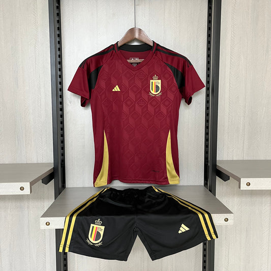 Kit Infantil Bélgica Home 24/25 -Vermelho Vinho