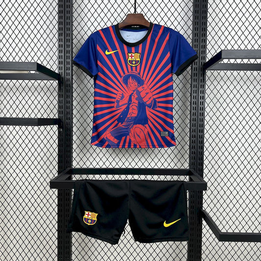 Kit Infantil Barcelona Edição Especial One Piece 25/26 - Grená