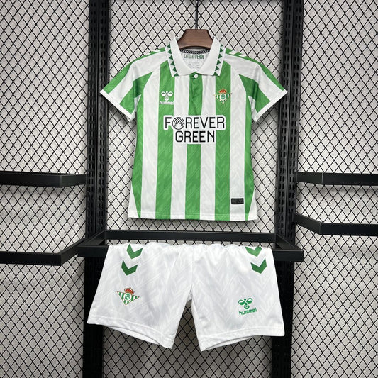 Kit Infantil Real Betis Home 24/25 . Hummel - Verde e Branca