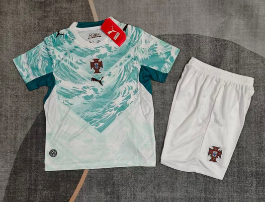 Kit Infantil Portugal Away 26/27 - Verde e Branca