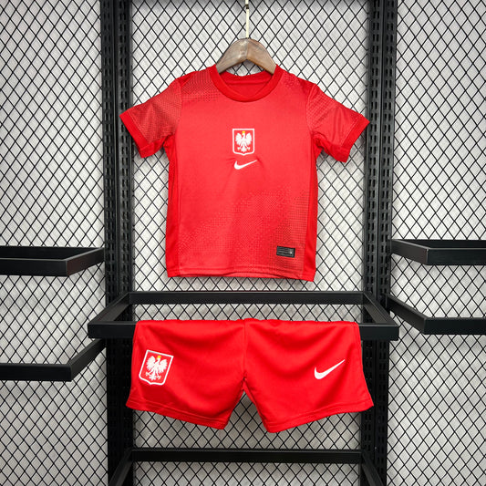 Kit Infantil Polônia Away 24/25 -Vermelho