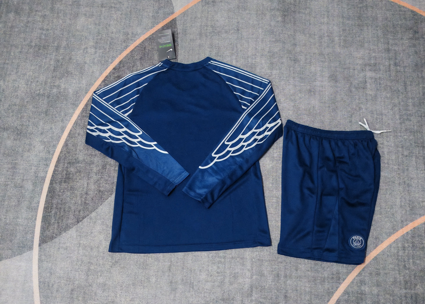 Kit Infantil PSG Third 24/25 Manga Longa . - Azul