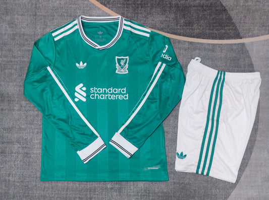 Kit Infantil Liverpool Third Manga Longa 25/26 - Verde