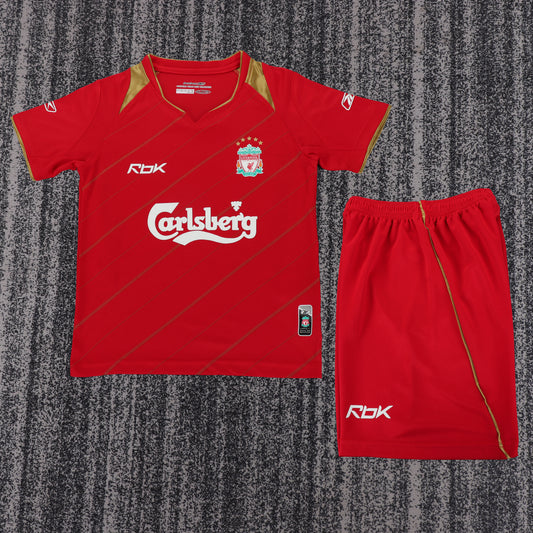 Kit Infantil Liverpool Home Retrô 04/05 Reebok - Vermelho