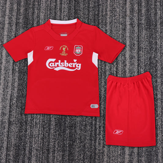 Kit Infantil Liverpool Home Retrô 05/06 Reebok - Vermelha