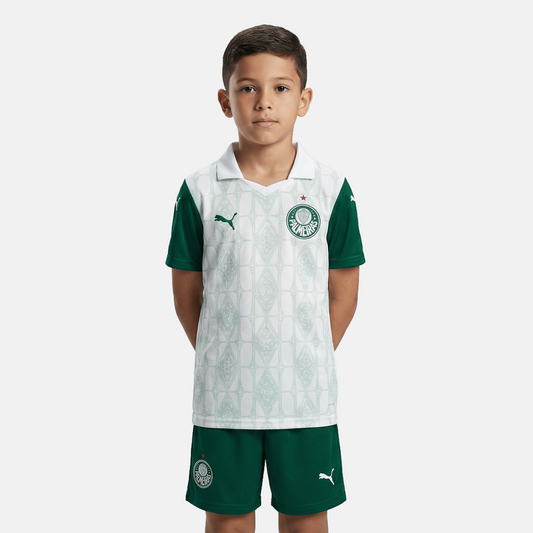 Kit Infantil Palmeiras Away 25/26 - Verde e Branco