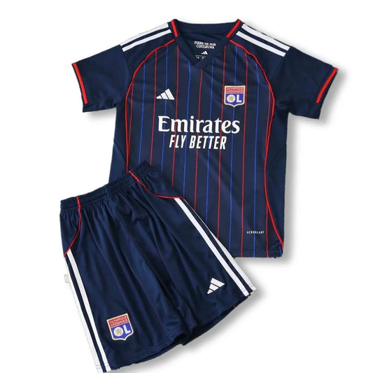 Kit Infantil Lyon Away 25/26 - Azul Escuro