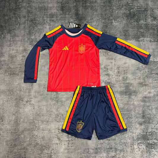 Kit Infantil Espanha Home Manga Longa 26/27 - Vermelho