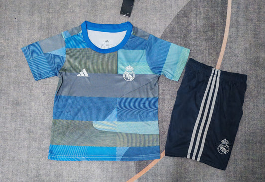 Kit Infantil Real Madrid Pré Jogo 25/26 -Azul