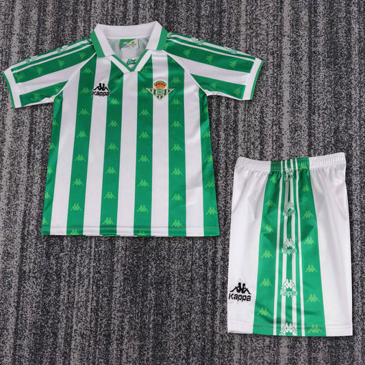 Kit Infantil Real Betis Home Retro 1995/96 . - Verde e Branca