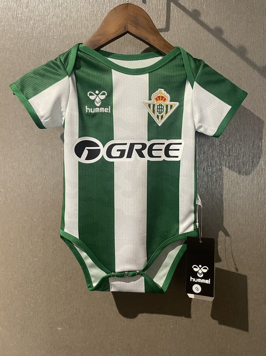 Body Bebê Infantil Real Betis Home 25/26 . Hummel - Branco e Verde