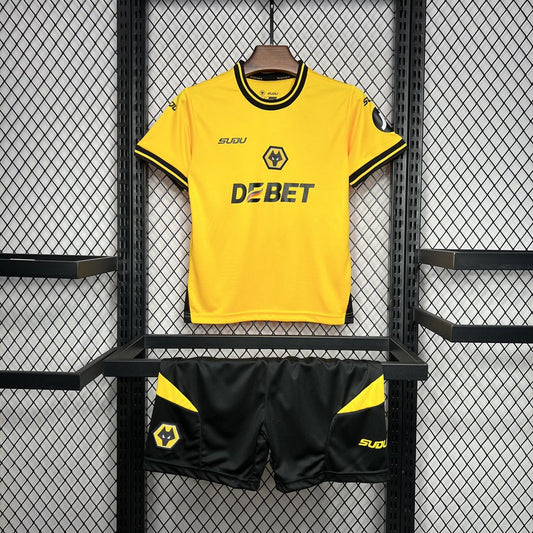 Kit Infantil WOLVES Home 24/25 Sudu -Amarelo