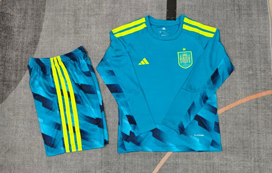 Kit Infantil Espanha Goleiro Manga Longa 26/27 - Azul