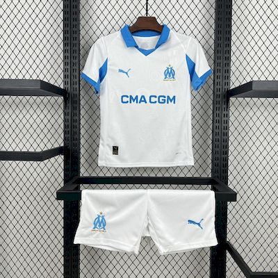 Kit Infantil Olympique De Marseille Home 25/26 . - Branco