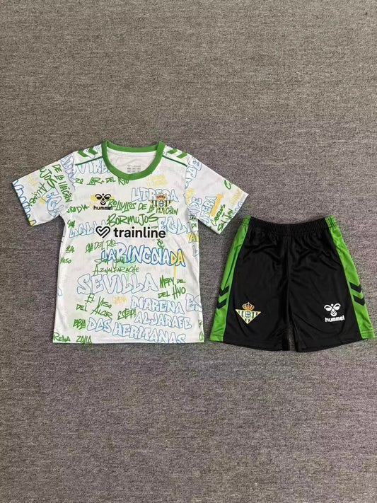 Kit Infantil Real Betis Pré Jogo 25/26 . Hummel - Branca  Verde