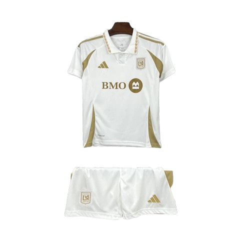 Kit Infantil Los Angeles FC Away 25/26 . -Branco e Dourado